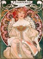 F Champenois ImprimeurEditeur 1897 Art Nouveau checo distintivo Alphonse Mucha